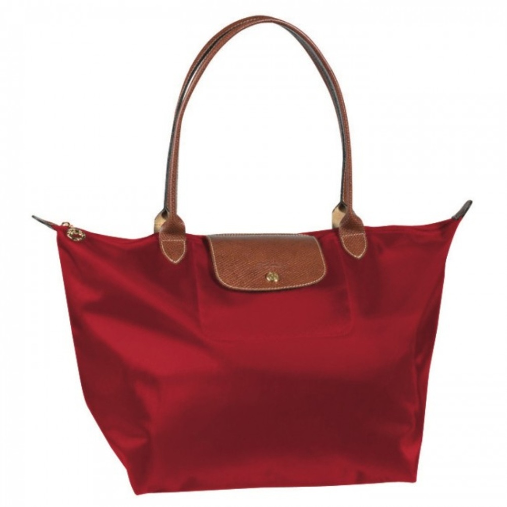 NWT Red Longchamp Tote with Long Handles